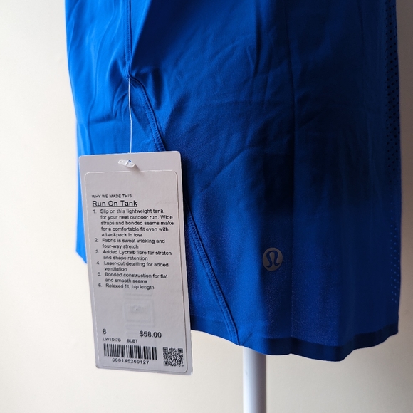 Lululemon Run On Tank Blue Size 8 NWT - Picture 5 of 5